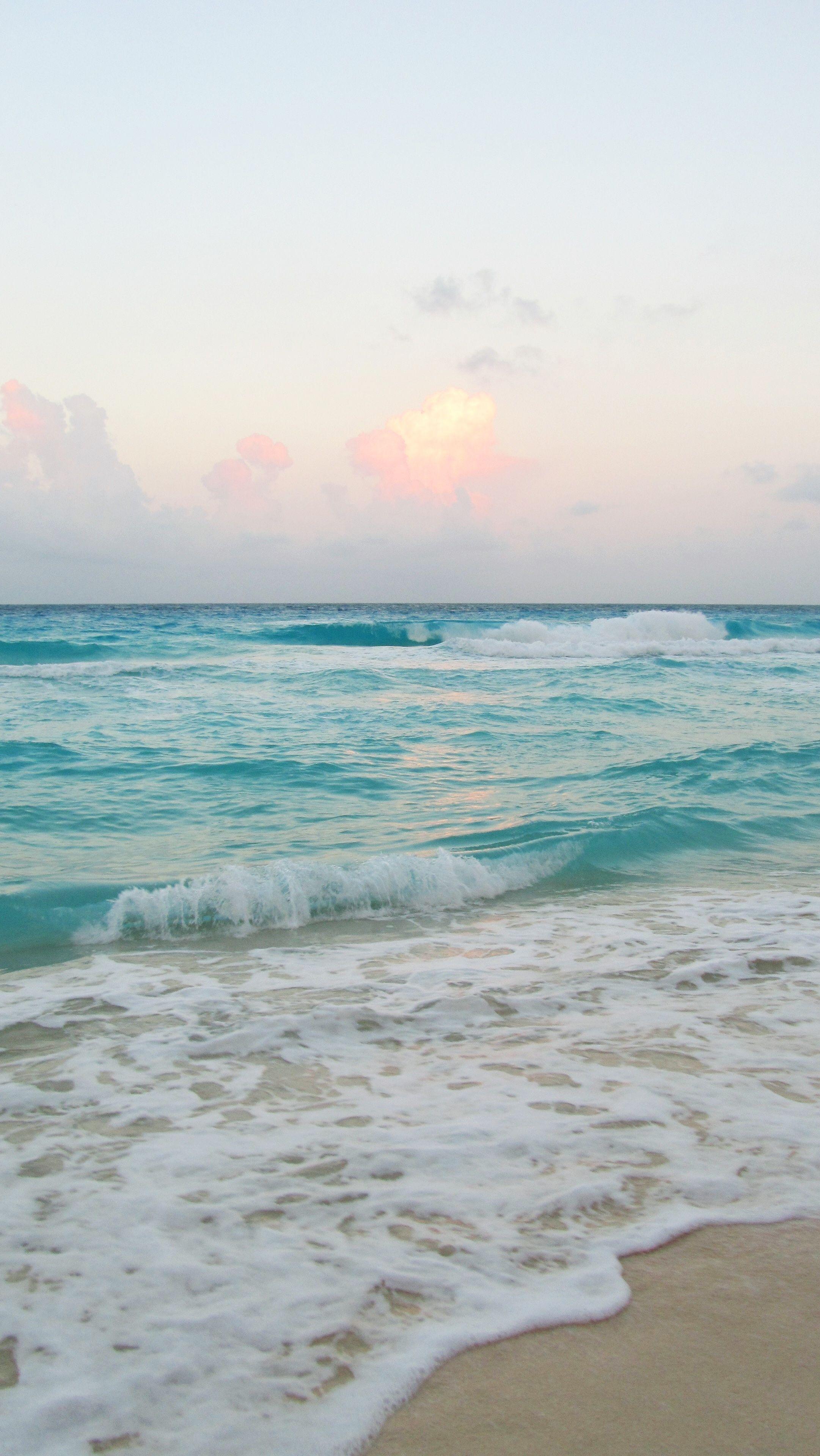 2162x3840 Pastel Shore Pink Waves Coast Wallpaper Elegant Matt Crump