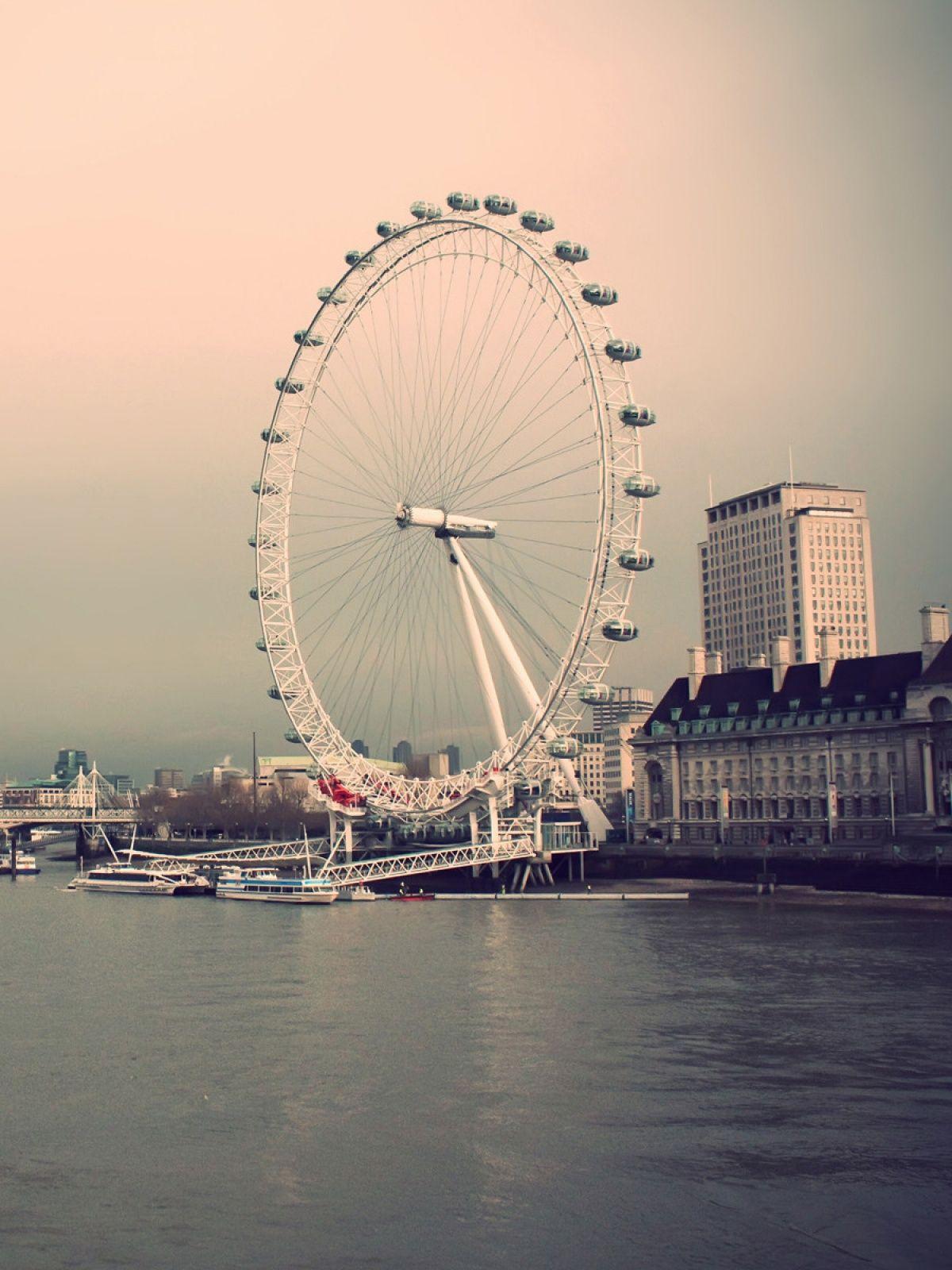 1200x1600 London Eye River Mobile Wallpaper