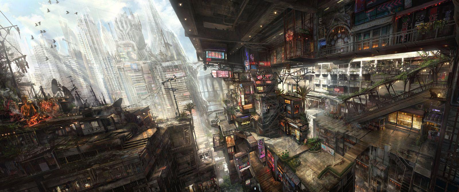 1600x670 Futuristic City wallpaper. Anime Wallpaper. Futuristic