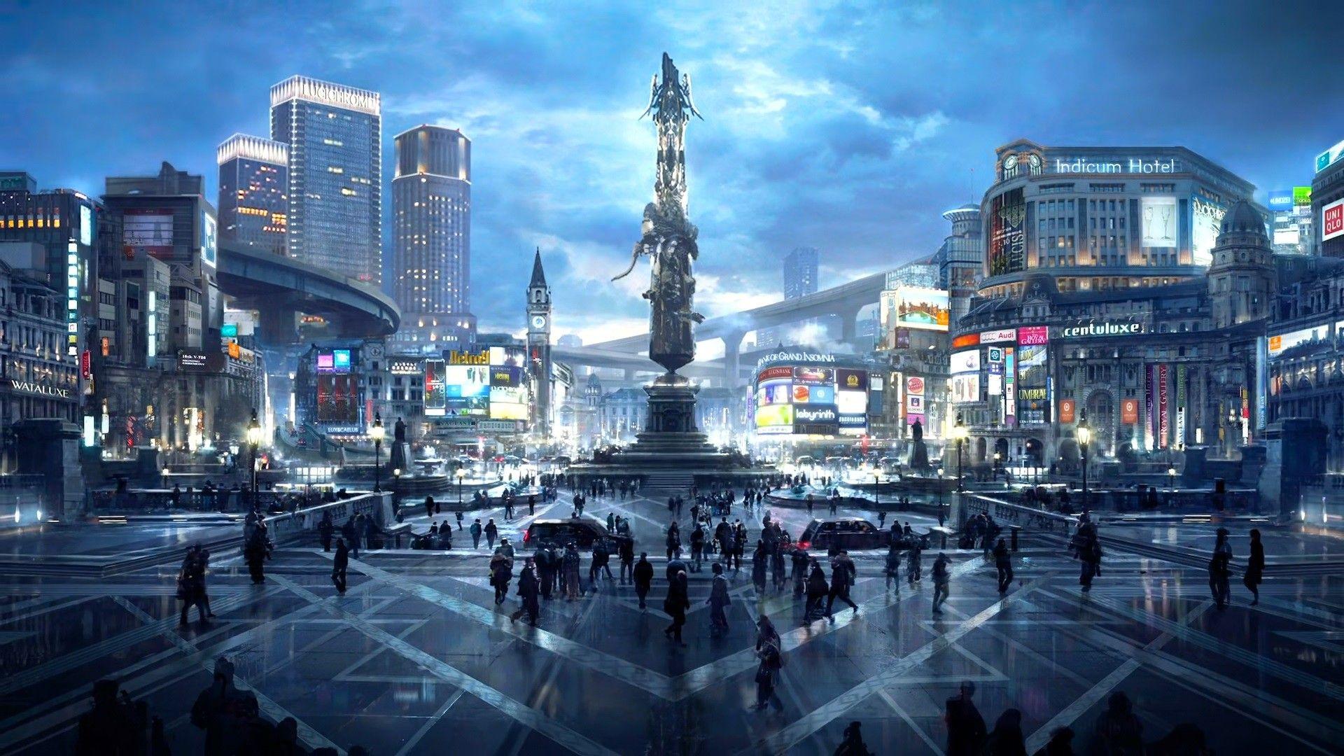 1920x1080 futuristic city digital art wallpaper and background