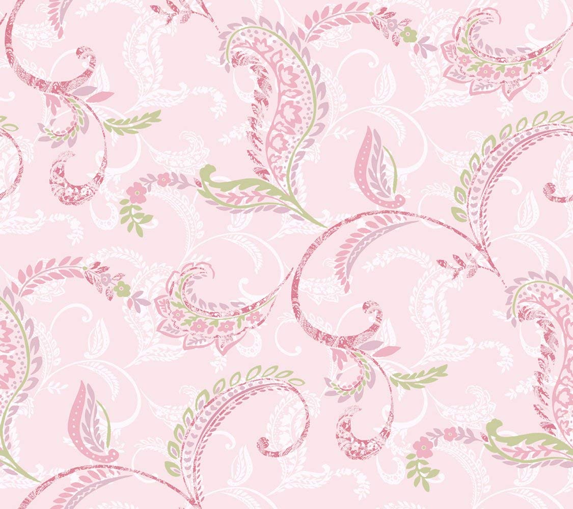 1125x1000 Chesapeake CHR11691 Riley Pink Paisley Scroll Wallpaper