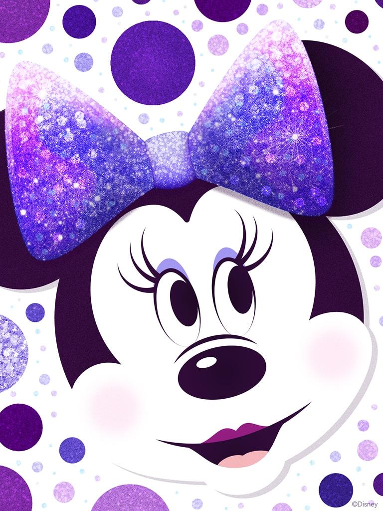 768x1024 Minnie Mouse Purple Polka Dots Wallpaper