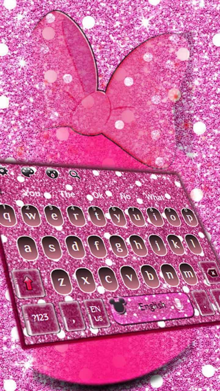 720x1280 Pink Glitter Minnie Keyboard Theme for Android