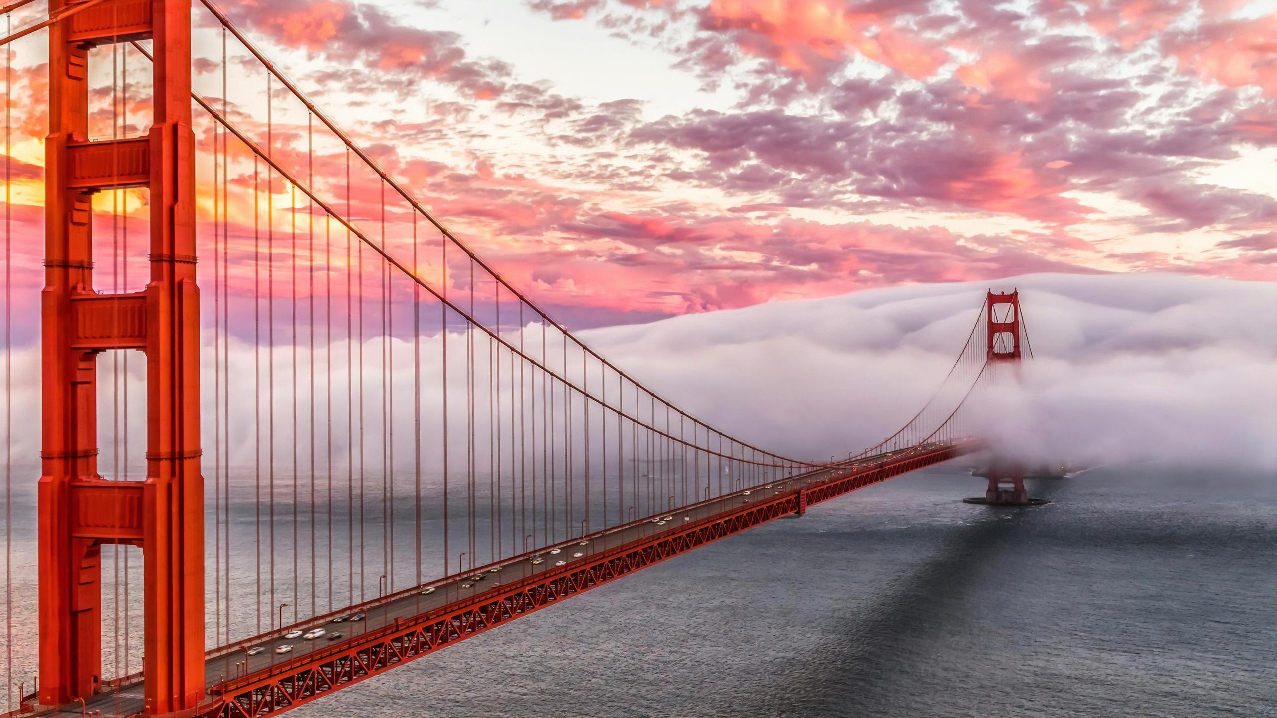 2560x1440 Golden Gate Bridge Morning 4k 1440P Resolution HD 4k Wallpaper, Image, Background, Photo and Picture