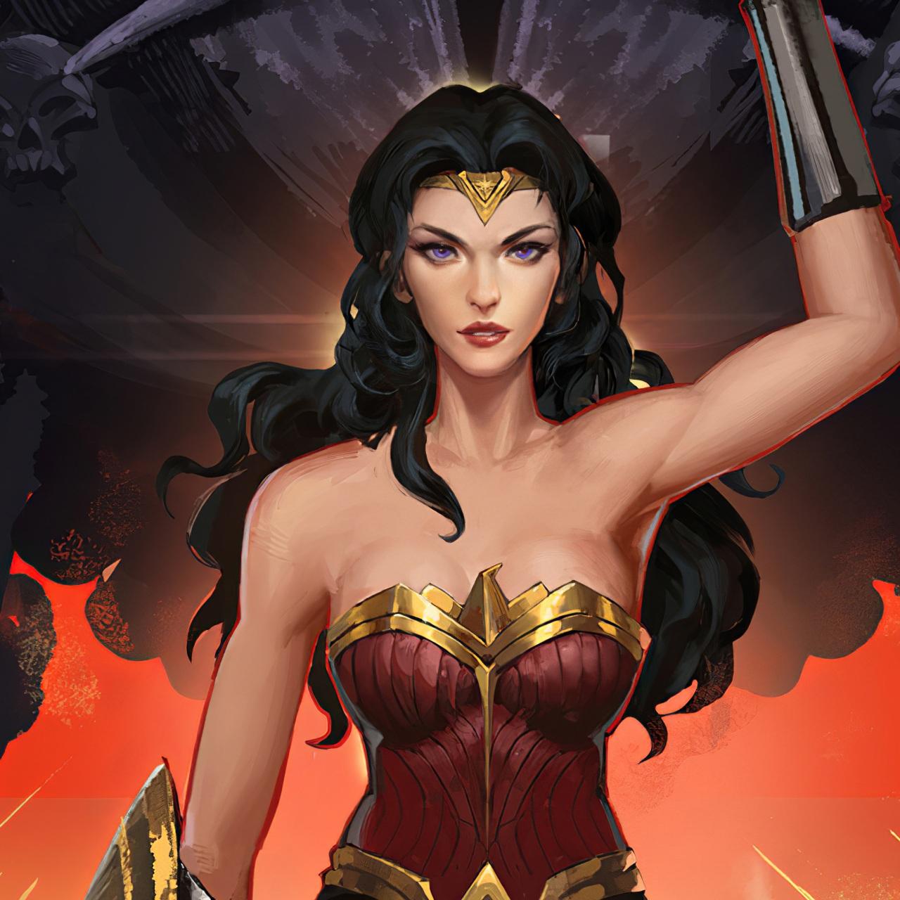 1280x1280 Wallpaper 4k Wonder Woman Art Wallpaper