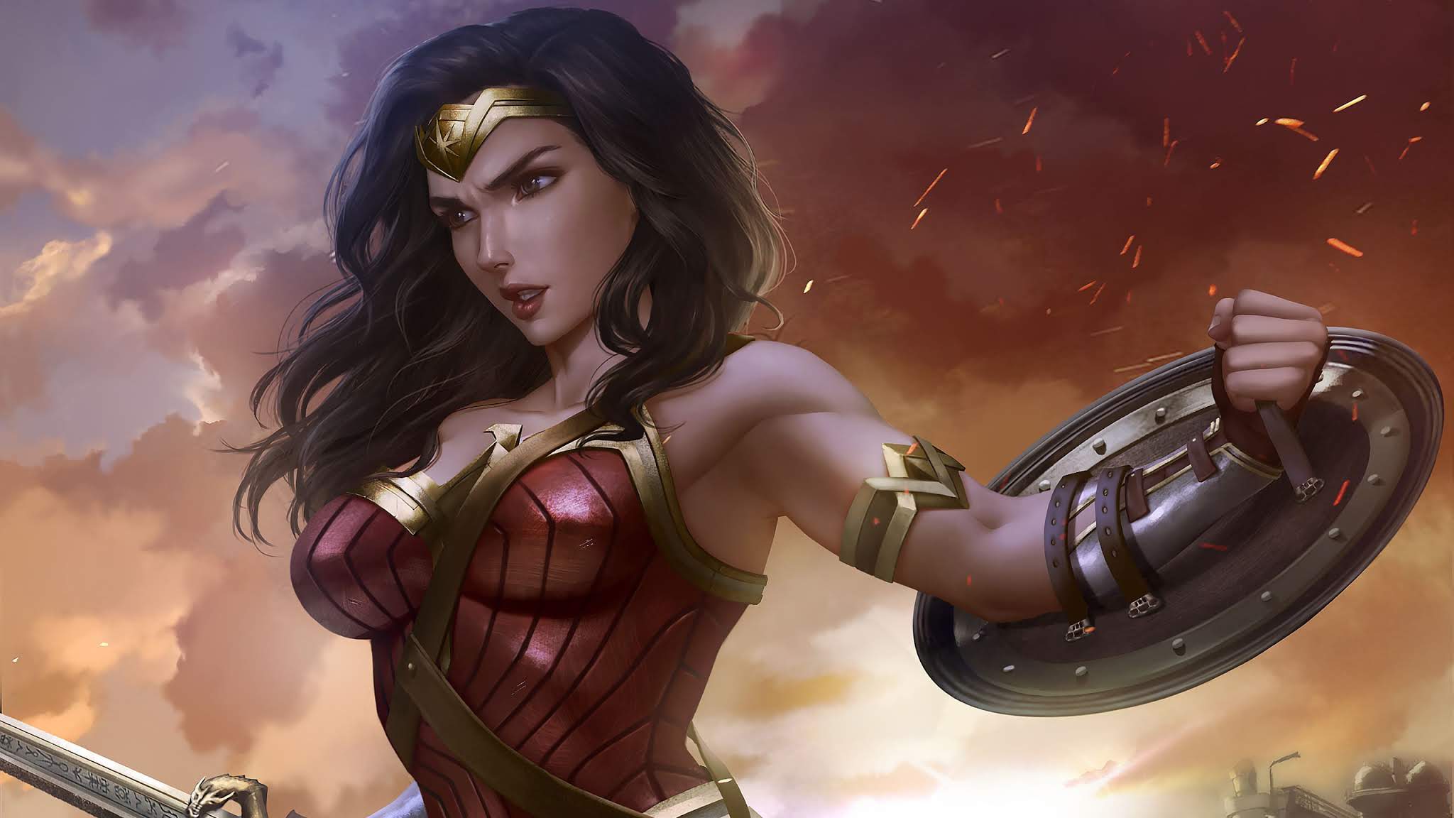 2048x1152 Wonder Woman Art Wallpaper Woman Art