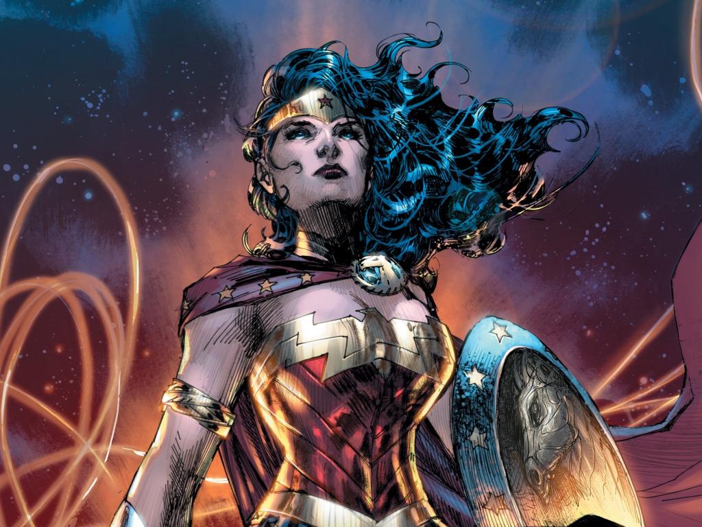 1024x768 Confident, wonder woman, art wallpaper, HD image, picture, background, 8ab897