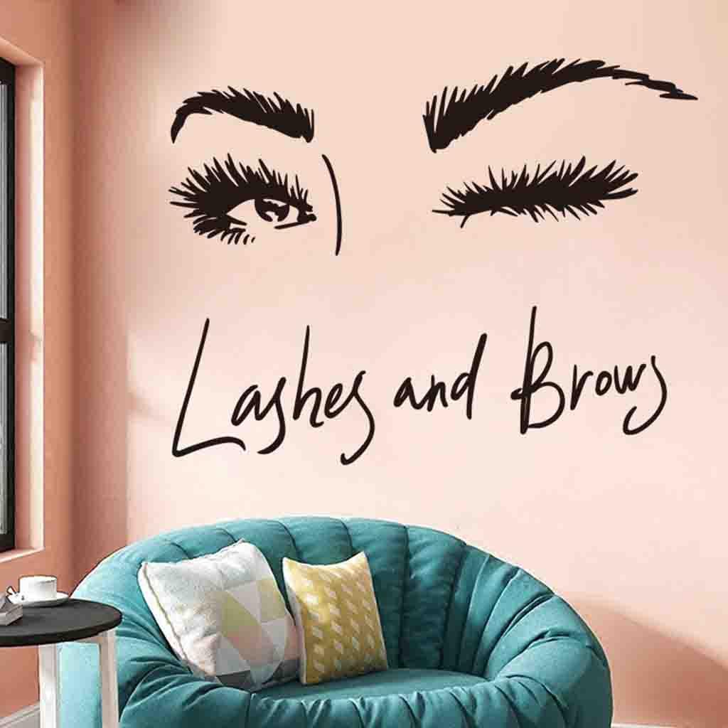 1024x1024 Home decorations wallpaper Wall Art Sticker Eye Lashes Extensions Beauty Salon Wall Decor Eyebrows Make Up