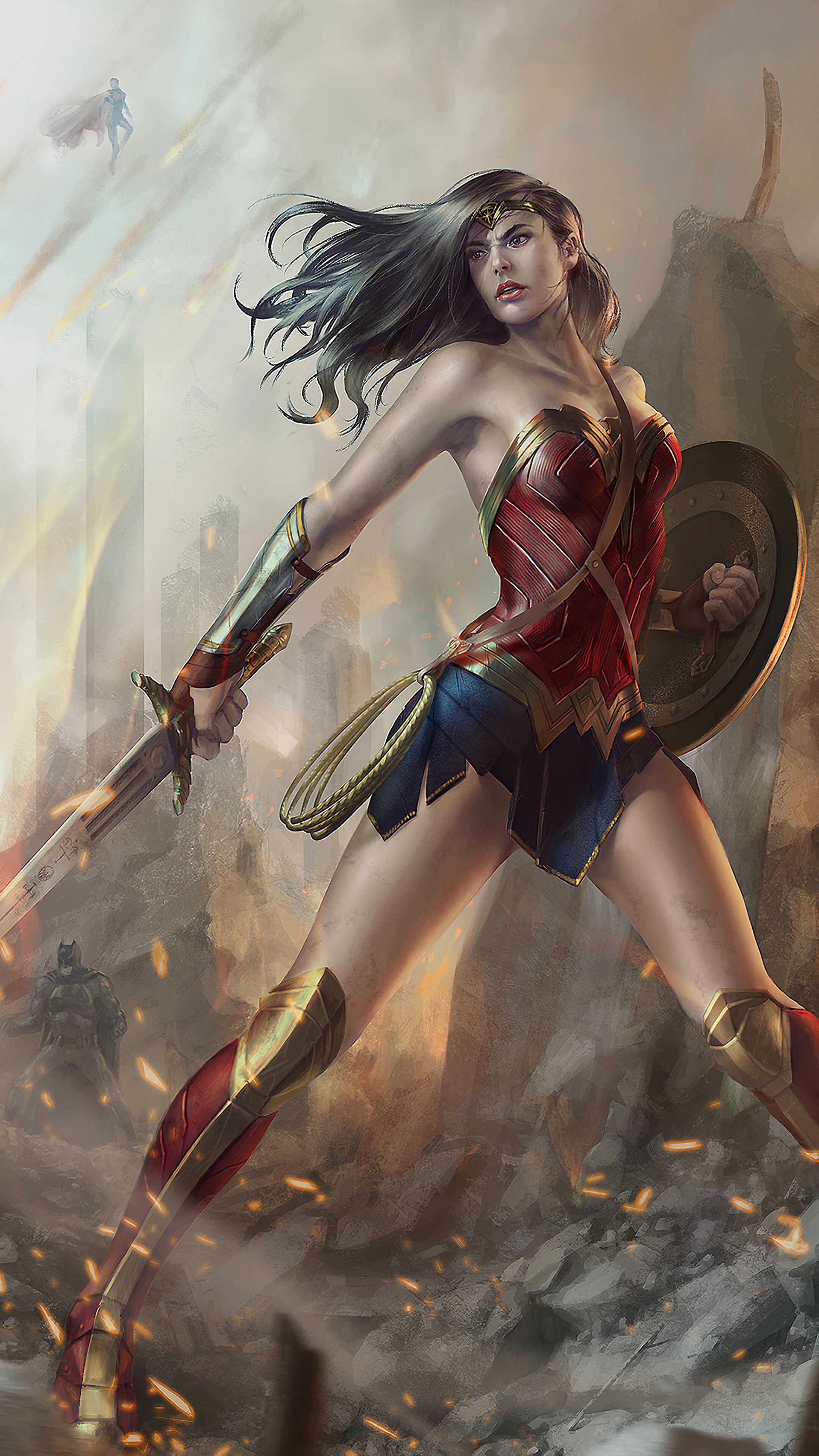 2160x3840 Wonder Woman Art, 4K phone HD Wallpaper, Image, Background, Photo and Picture HD Wallpaper