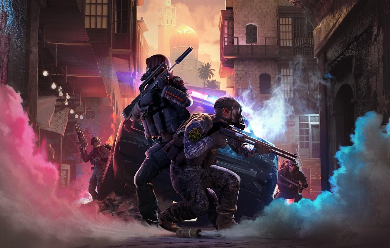 1332x850 Wallpaper machine, weapons, street, smoke, machine, soldiers, gas mask, the gun, car, fighters, equipment, fighters, special forces, ekipirovka, New World Interactive, Insurgency Sandstorm image for desktop, section игры