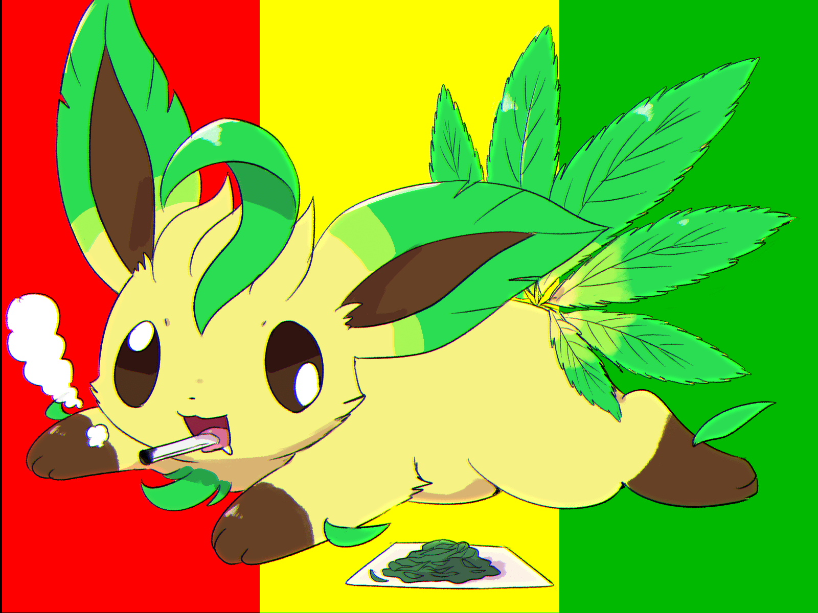 1600x1200 Leafeon trying out some new leaves