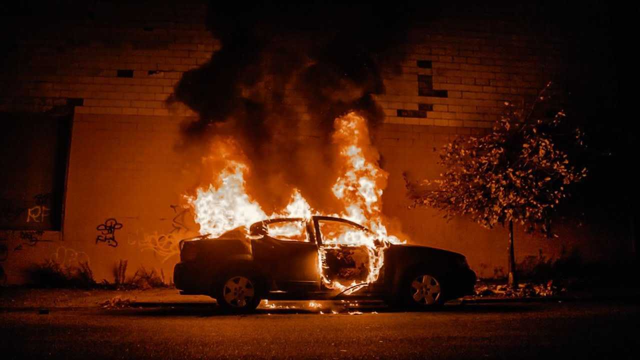 1280x720 Burning Car Wallpaper Free HD Wallpaper
