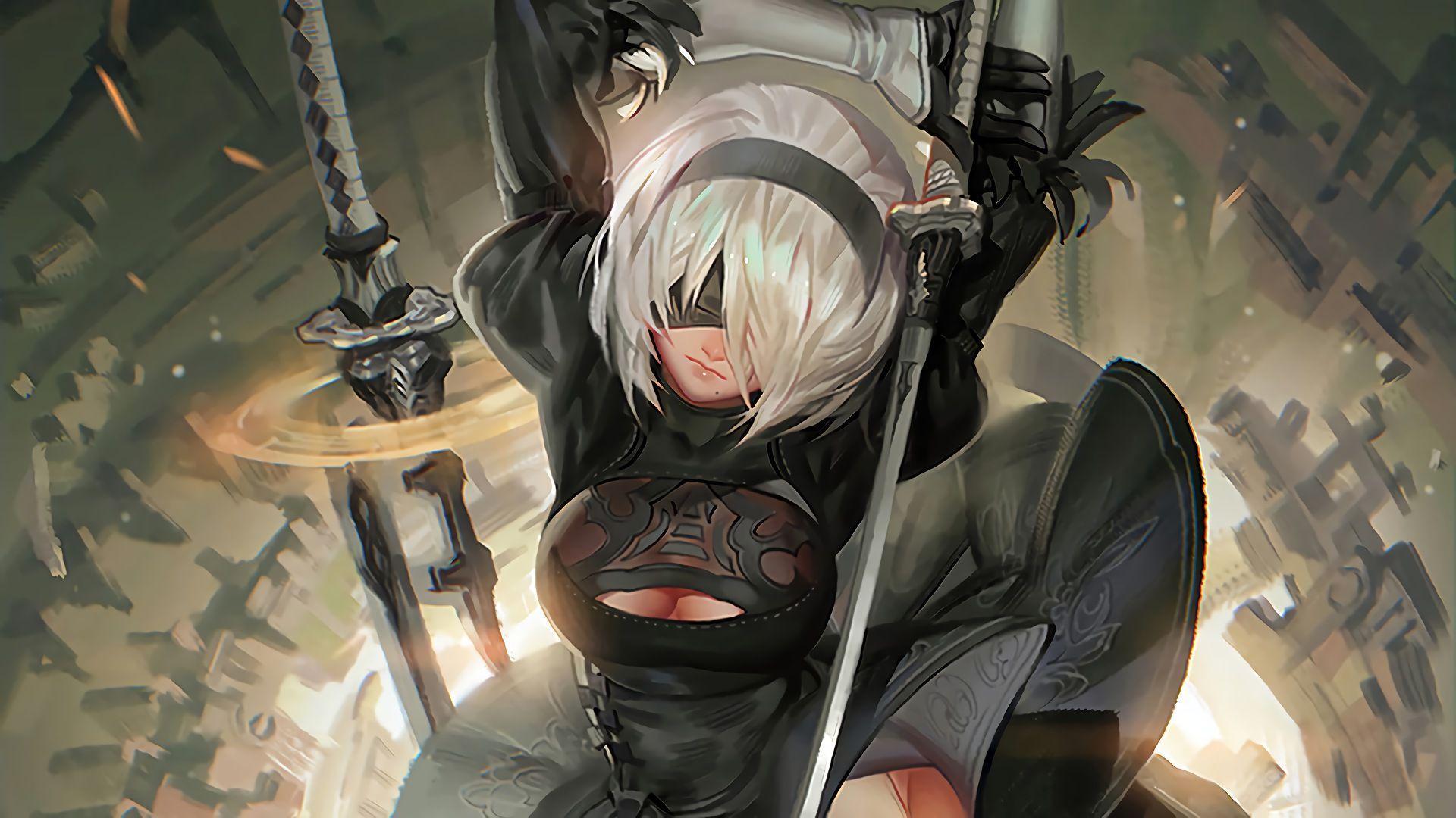 1920x1080 Girl Fights Nier Automata Wallpaper Automata Wallpaper 2b
