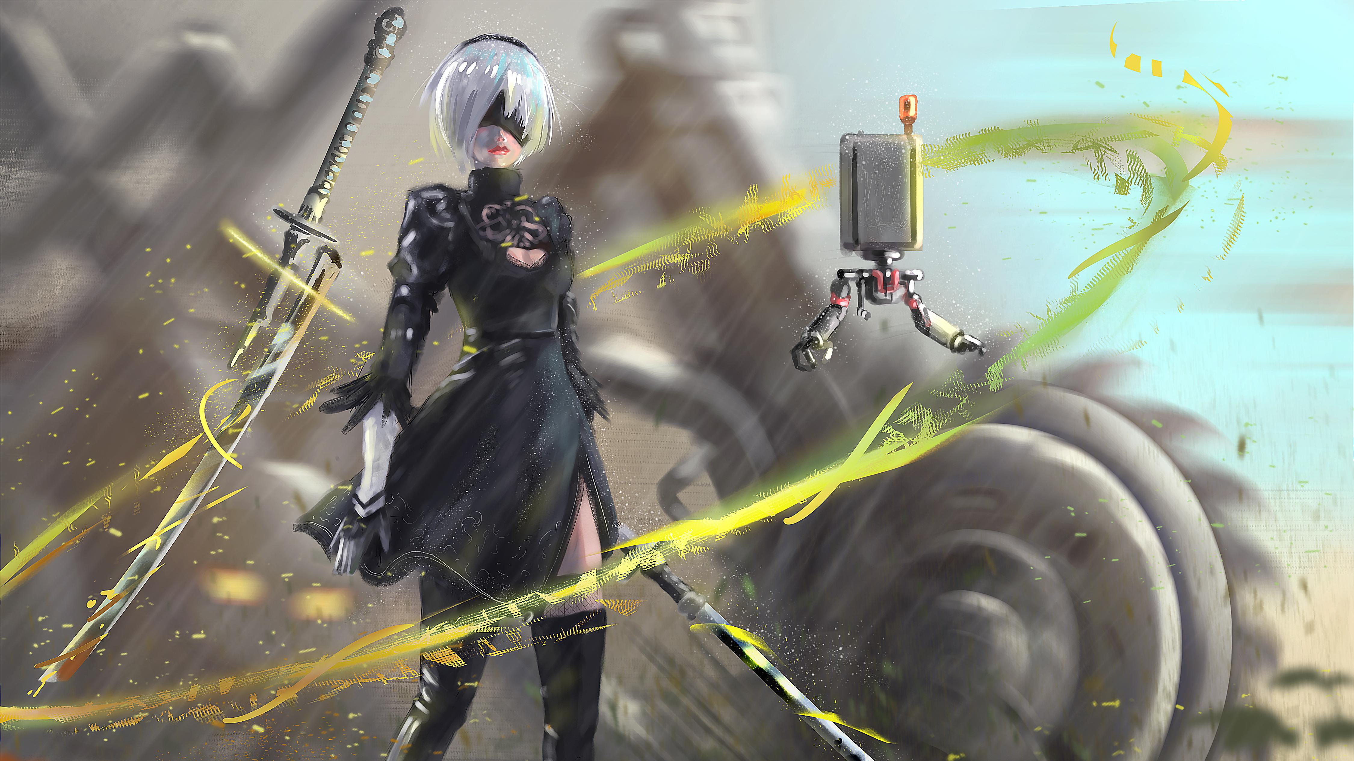 4500x2531 Nier Automata 2B HD Games, 4k Wallpaper, Image, Background, Photo and Picture