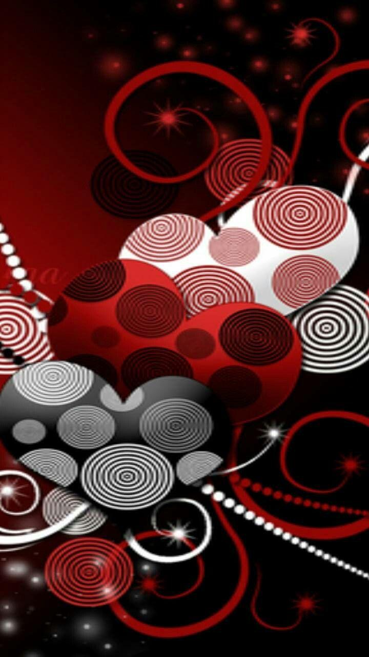 720x1280 Red black white hearts. Heart wallpaper, Valentines wallpaper, Red wallpaper