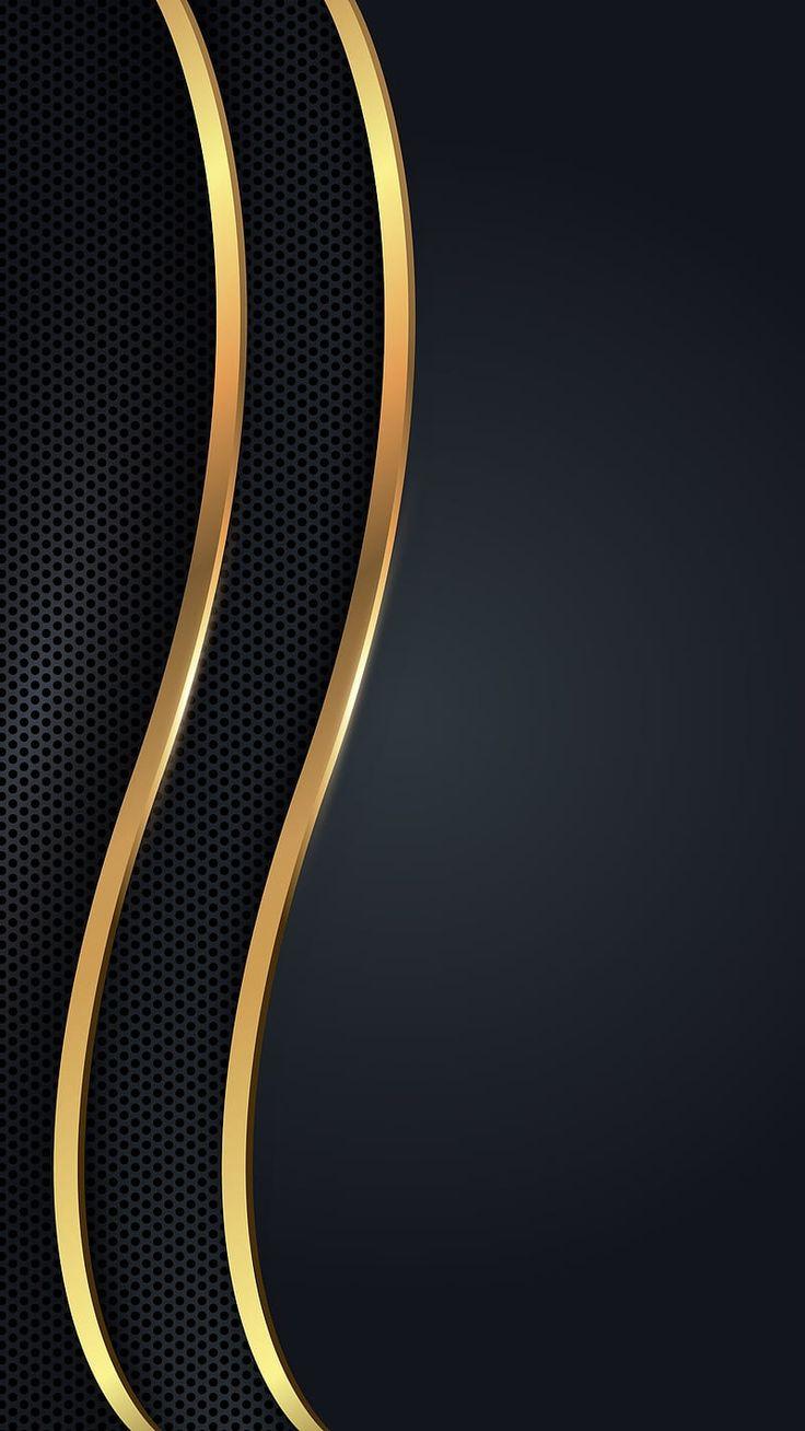 736x1308 Dark Black and Golden, abstract, gold, luxury, metal, metallic, shiny, HD phone wallpaper
