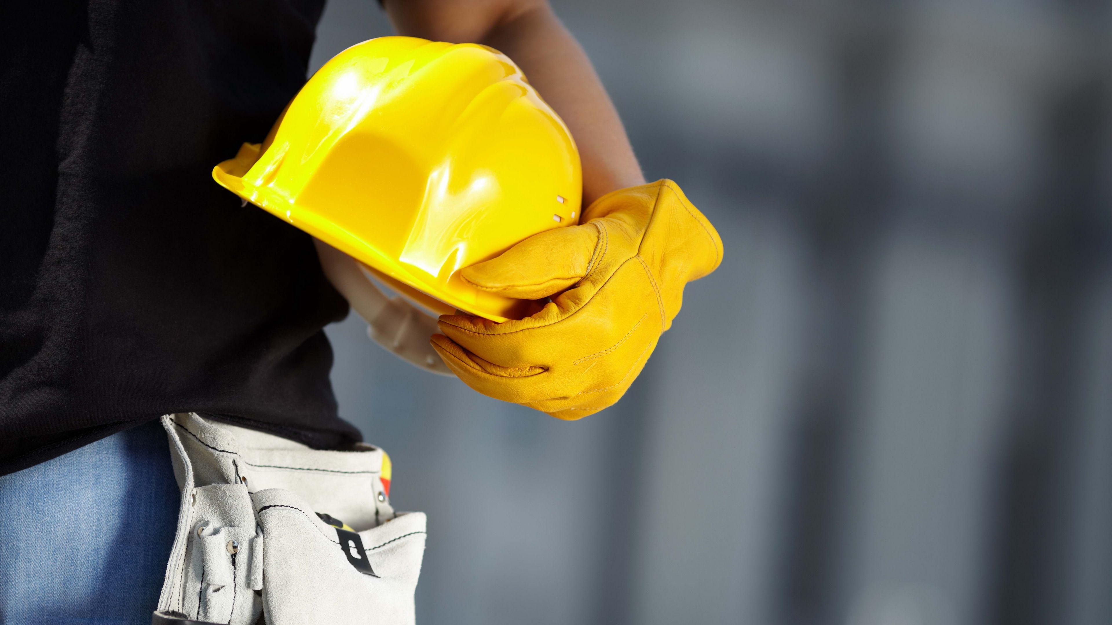 3840x2160 Download wallpaper 3840x2160 construction, helmet, arm 4k uhd 16:9