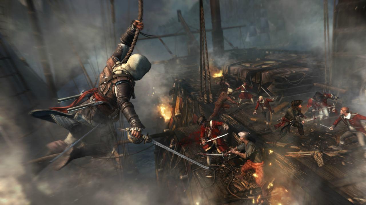 1280x720 Download Free Assassins Creed 4 The War on Ship Game Wallpaper HD