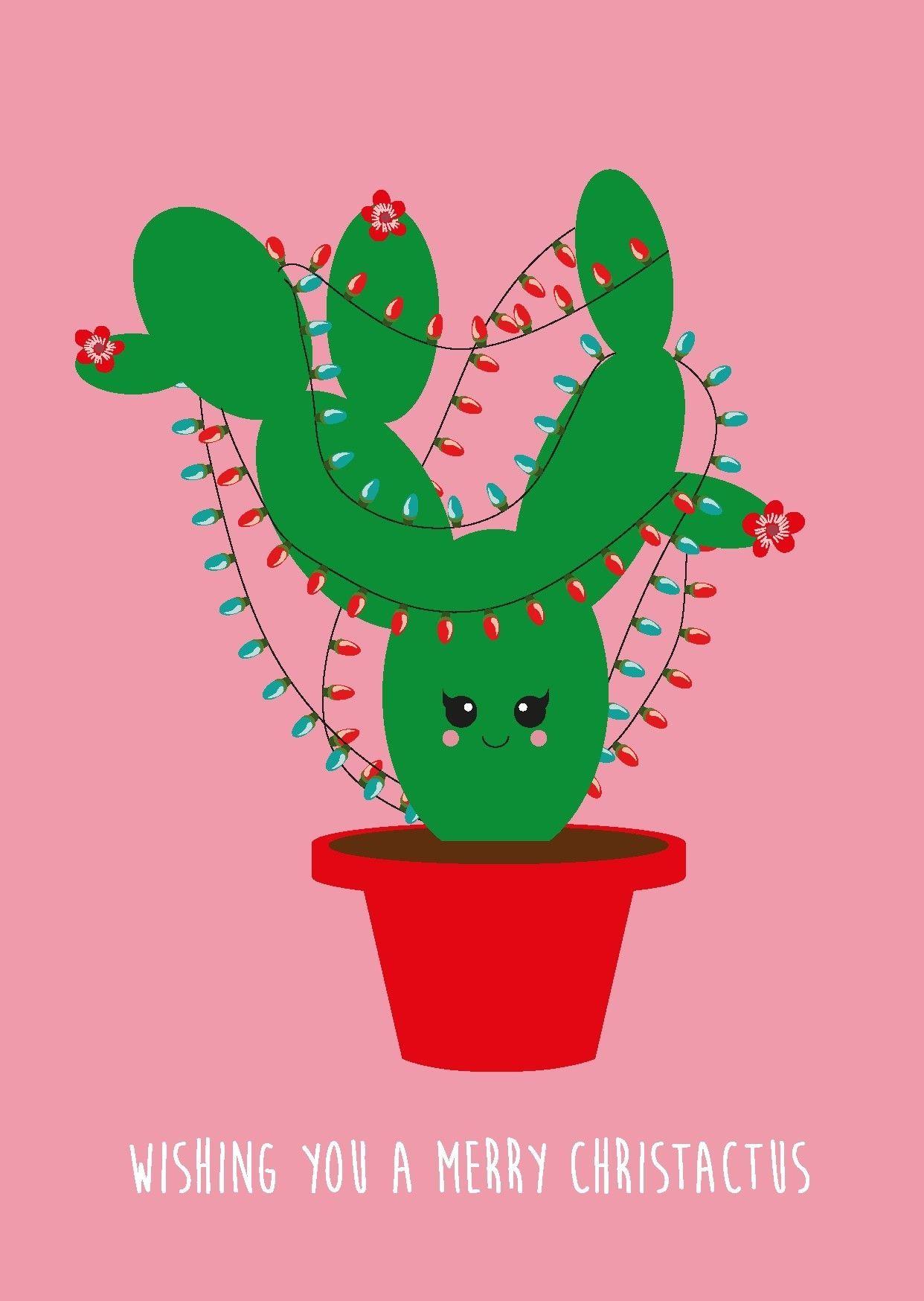 1242x1748 Christmas With Cactus Wallpaper