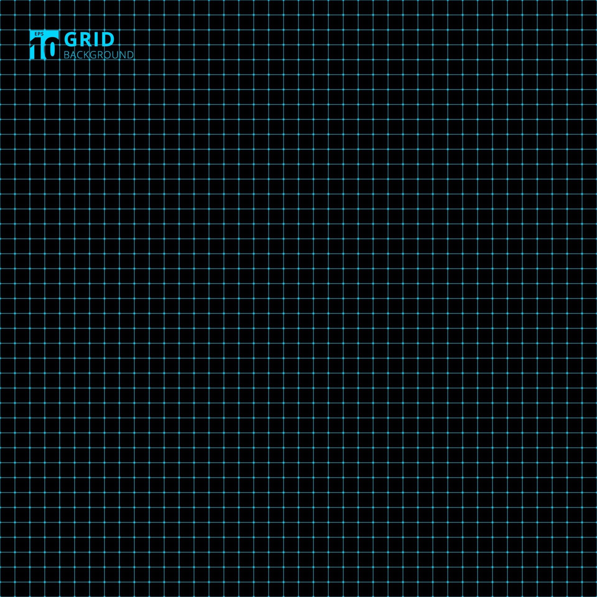 1920x1920 Blue grid seamless on black background. Graph paper square pattern lines