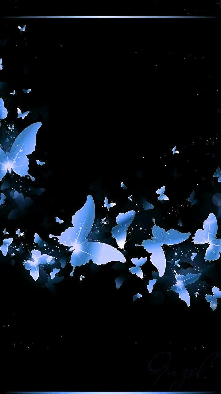 By Artist Unknown Blue butterfly  Dark Blue Butterfly HD phone wallpaper   Pxfuel