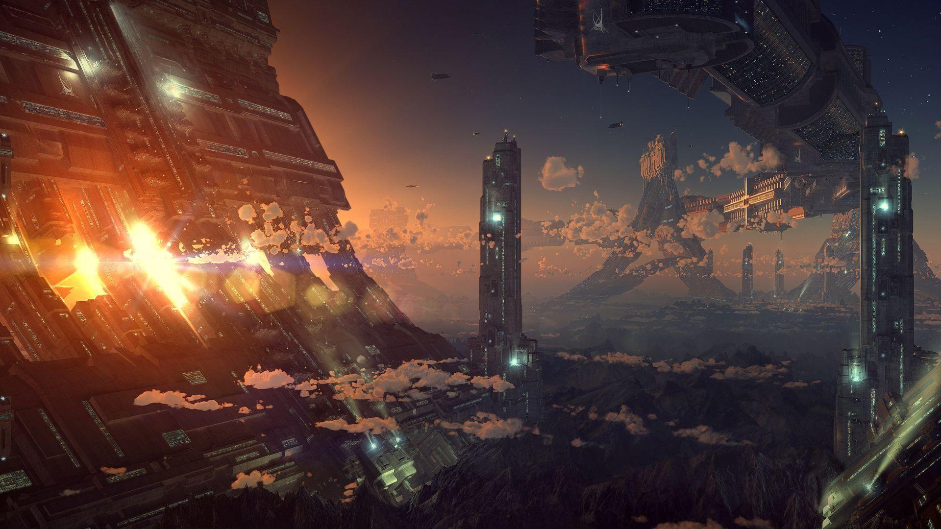 1920x1080 Sci Fi City Wallpaper