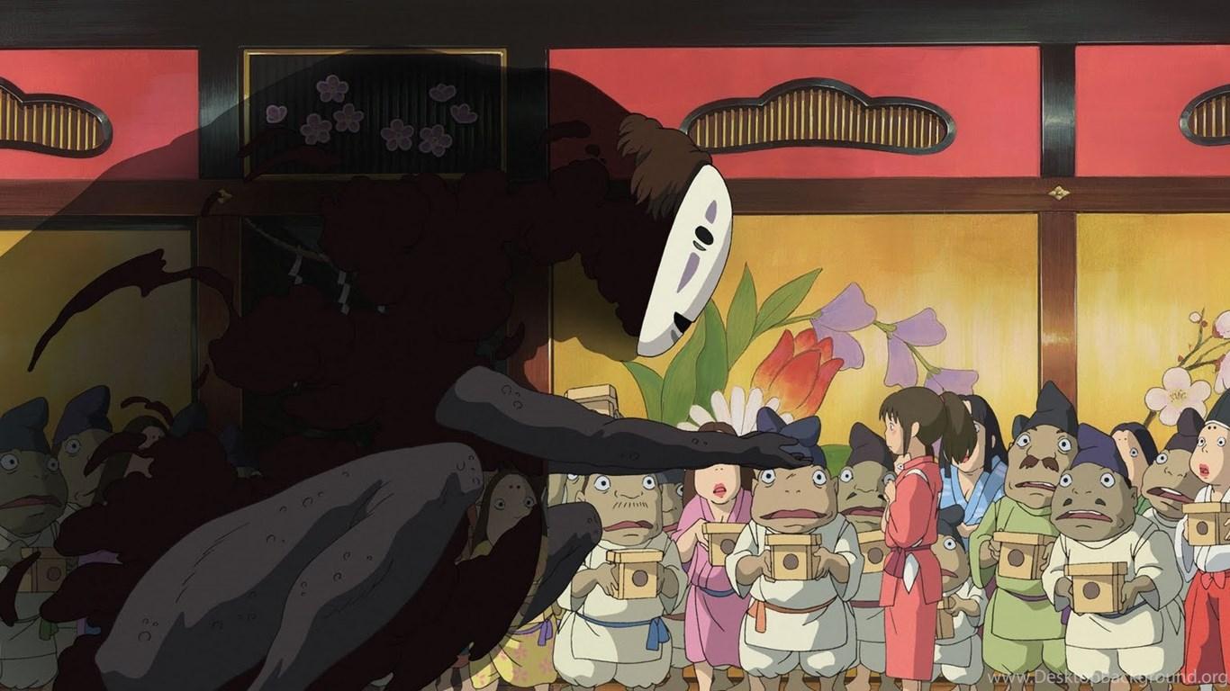 1366x768 Spirited Away No Face Desktop Background