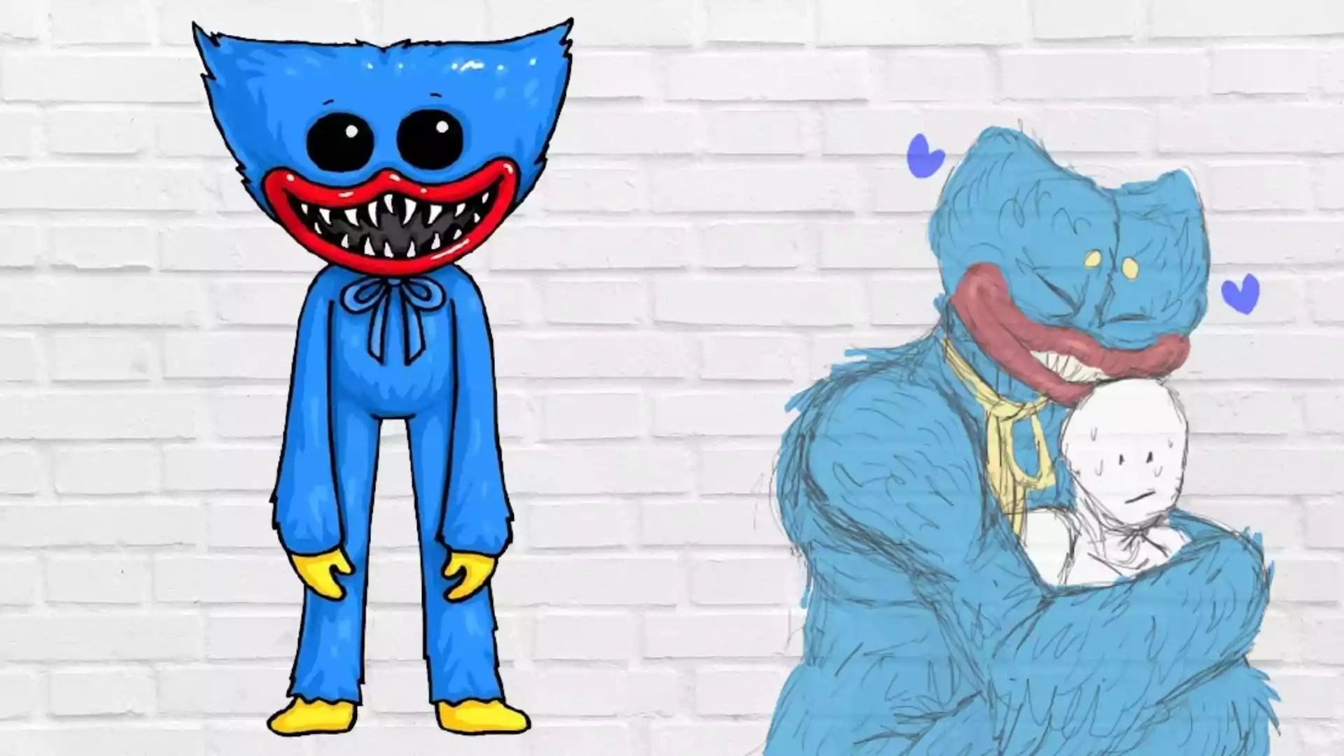 1920x1080 Huggy Wuggy (9 Easy Steps) Art Plays