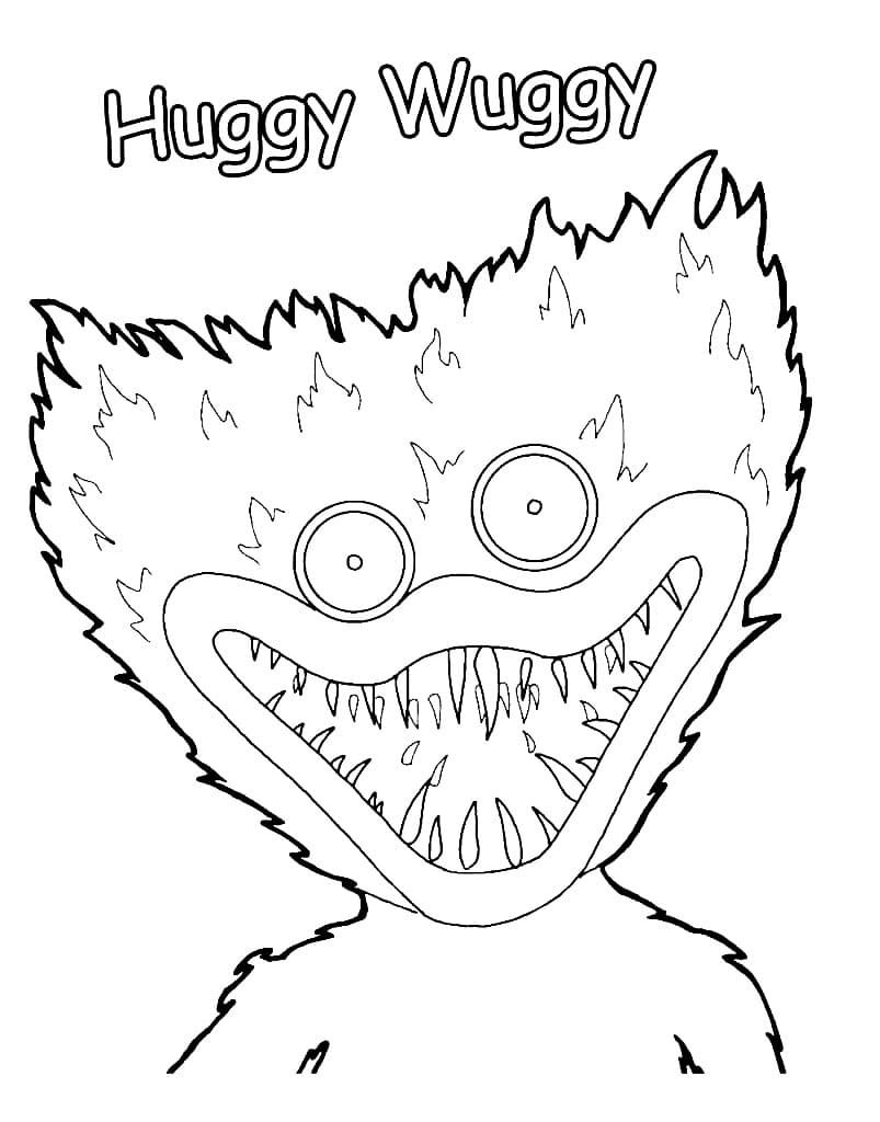 803x1024 Creepy Huggy Wuggy Coloring Page Printable for Kids