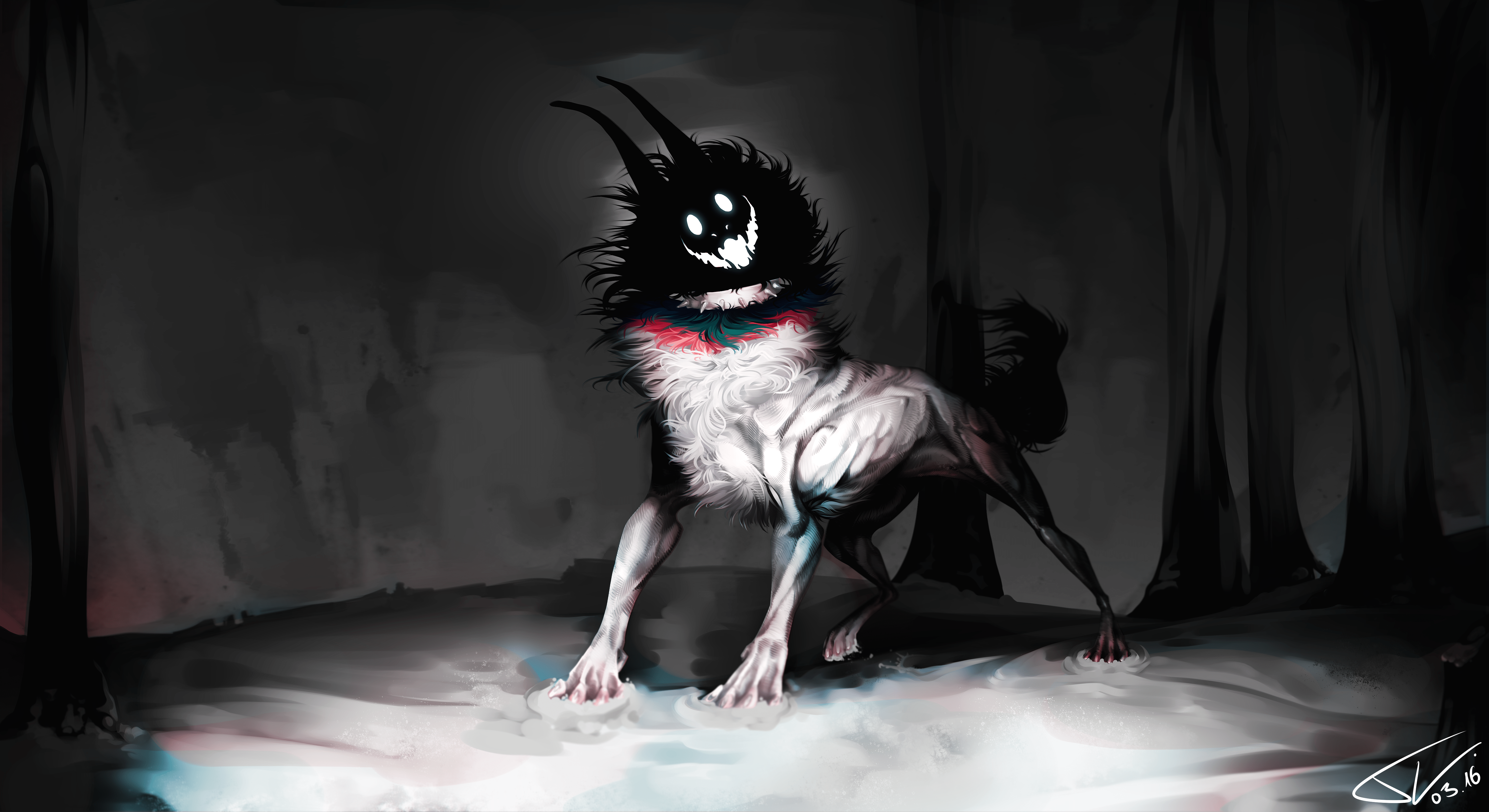 5500x3000 #horror, #smiling, #dog, wallpaper HD Wallpaper