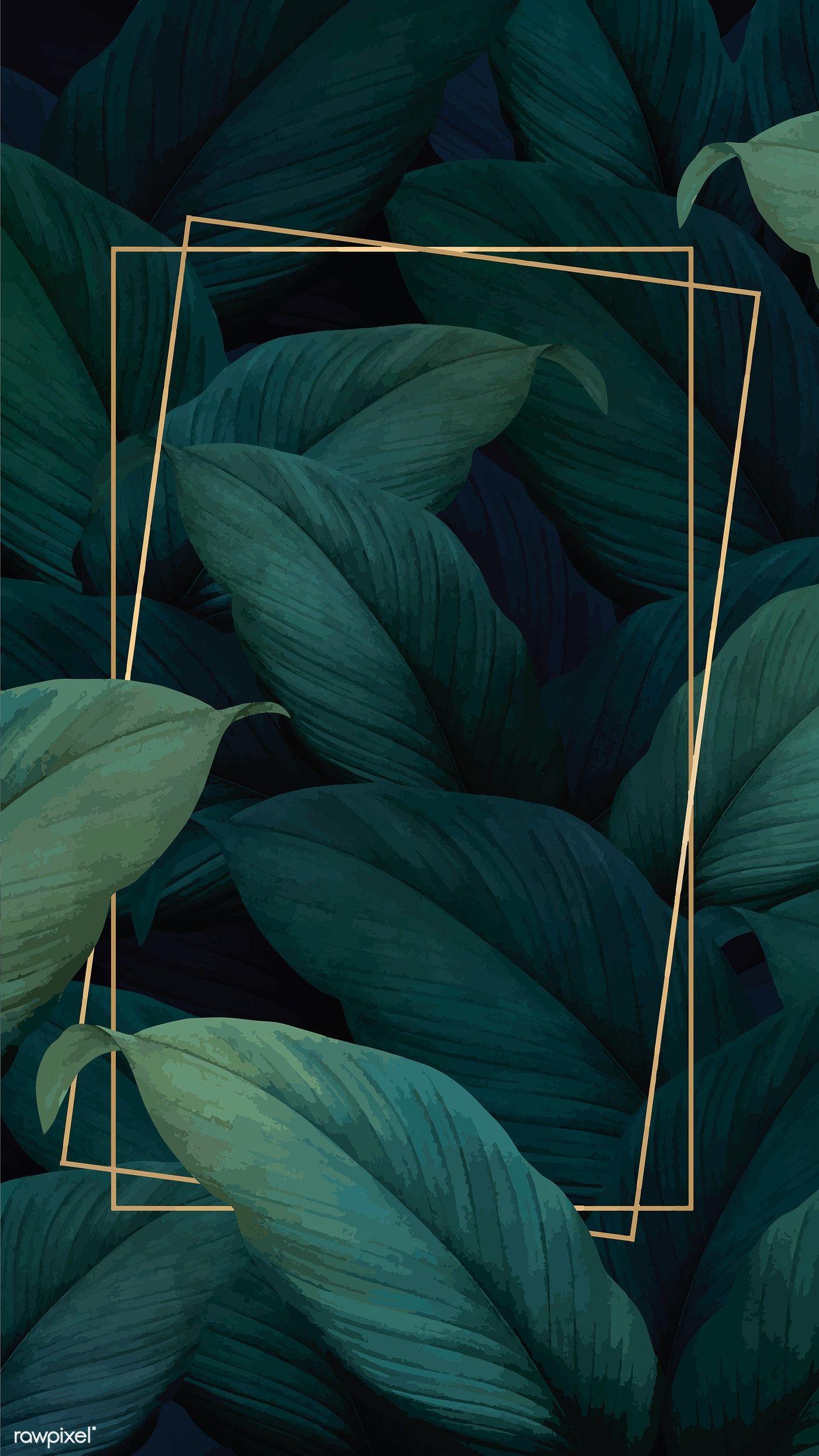 1400x2488 Green tropical leaves patterned poster vector / eyeeyeview. Tropical leaves pattern, Plant wallpaper, Tropical leaves