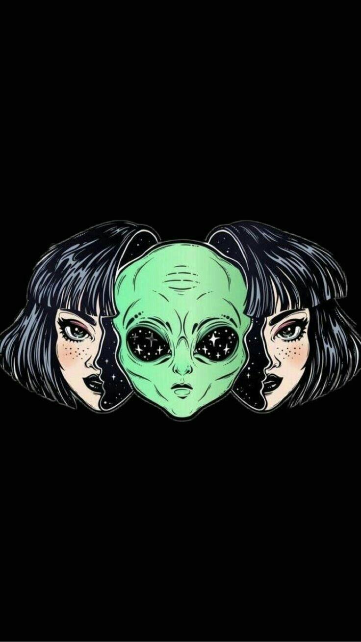 736x1307 aesthetic wallpaper⭐.. . Alien aesthetic, Alien art, Psychedelic art