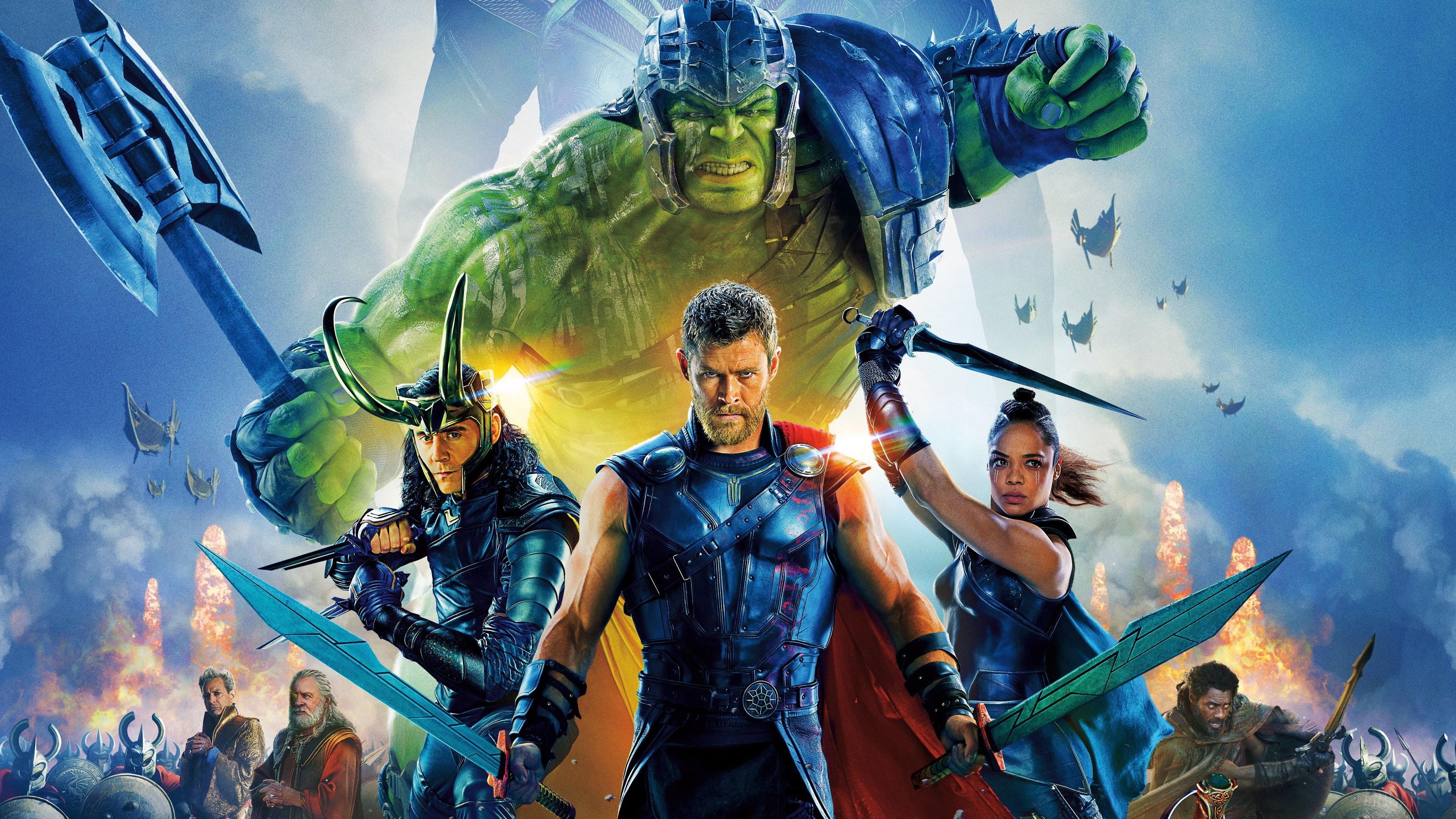 3840x2160 Chris Hemsworth, Hulk, Loki, Tessa Thompson, Thor, Tom Hiddleston, Valkyrie 4k wallpaper HD Wallpaper