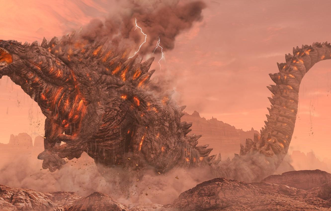 1332x850 Fire Godzilla Wallpaper