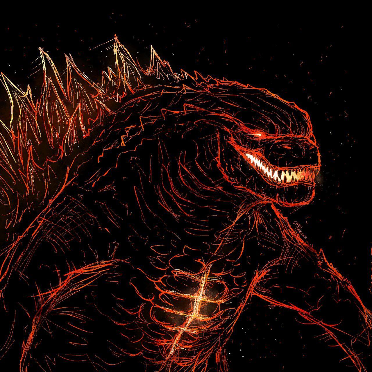 1280x1280 Burning. Godzilla wallpaper, Kaiju monsters, All godzilla monsters
