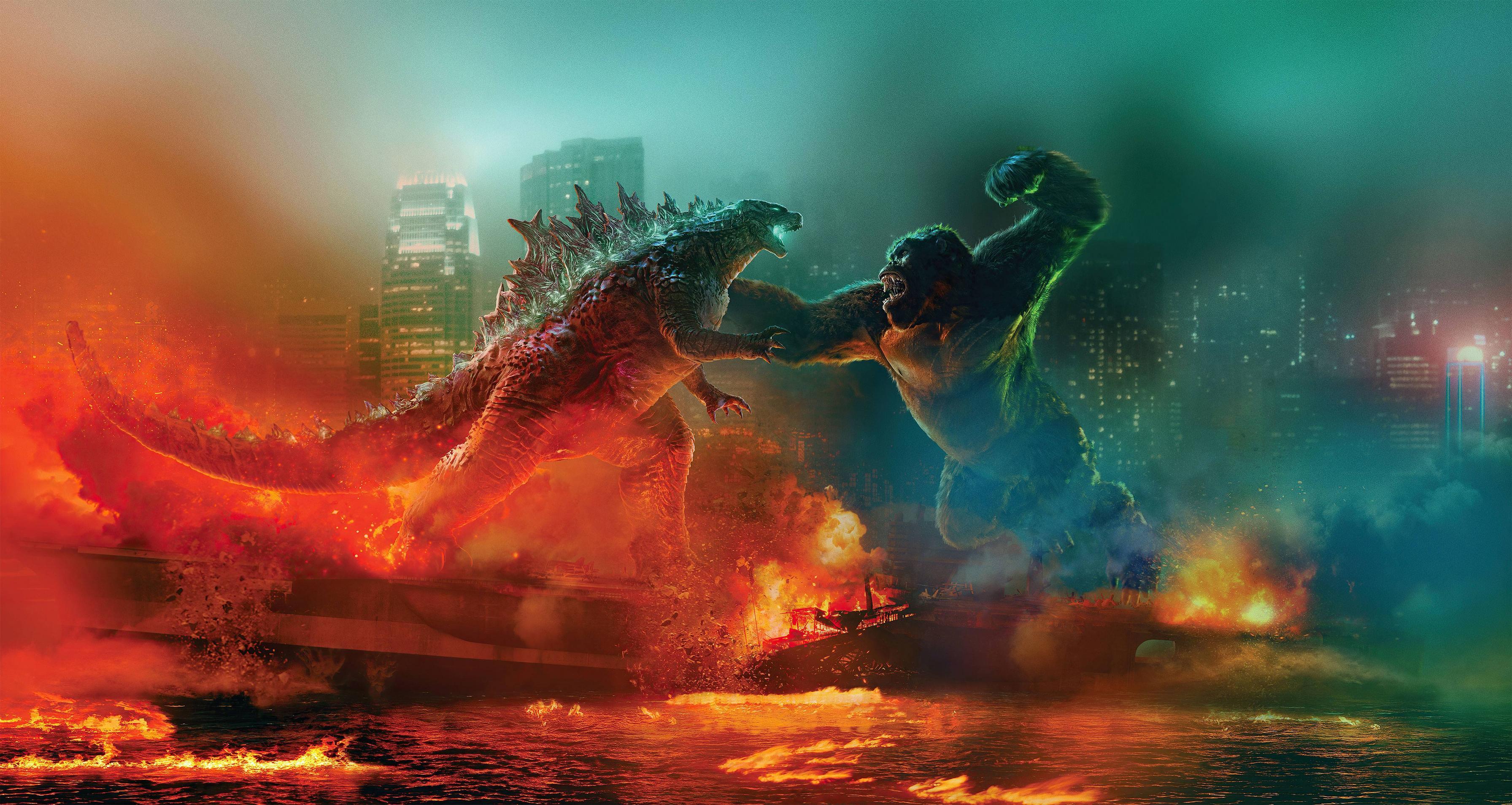 3584x1908 Poster of Godzilla vs Kong Wallpaper, HD Movies 4K Wallpaper, Image, Photo and Background