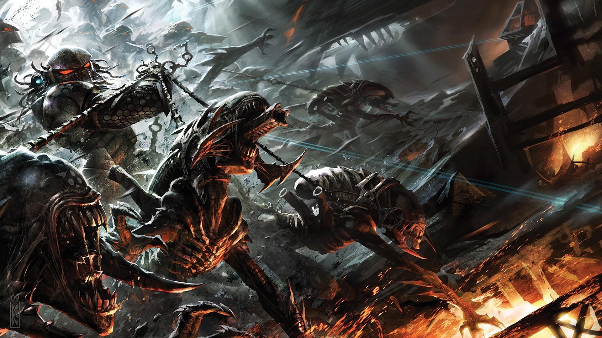 1920x1080 #science fiction, #Predator (movie), #Xenomorph, #Alien vs. Predator wallpaper HD Wallpaper