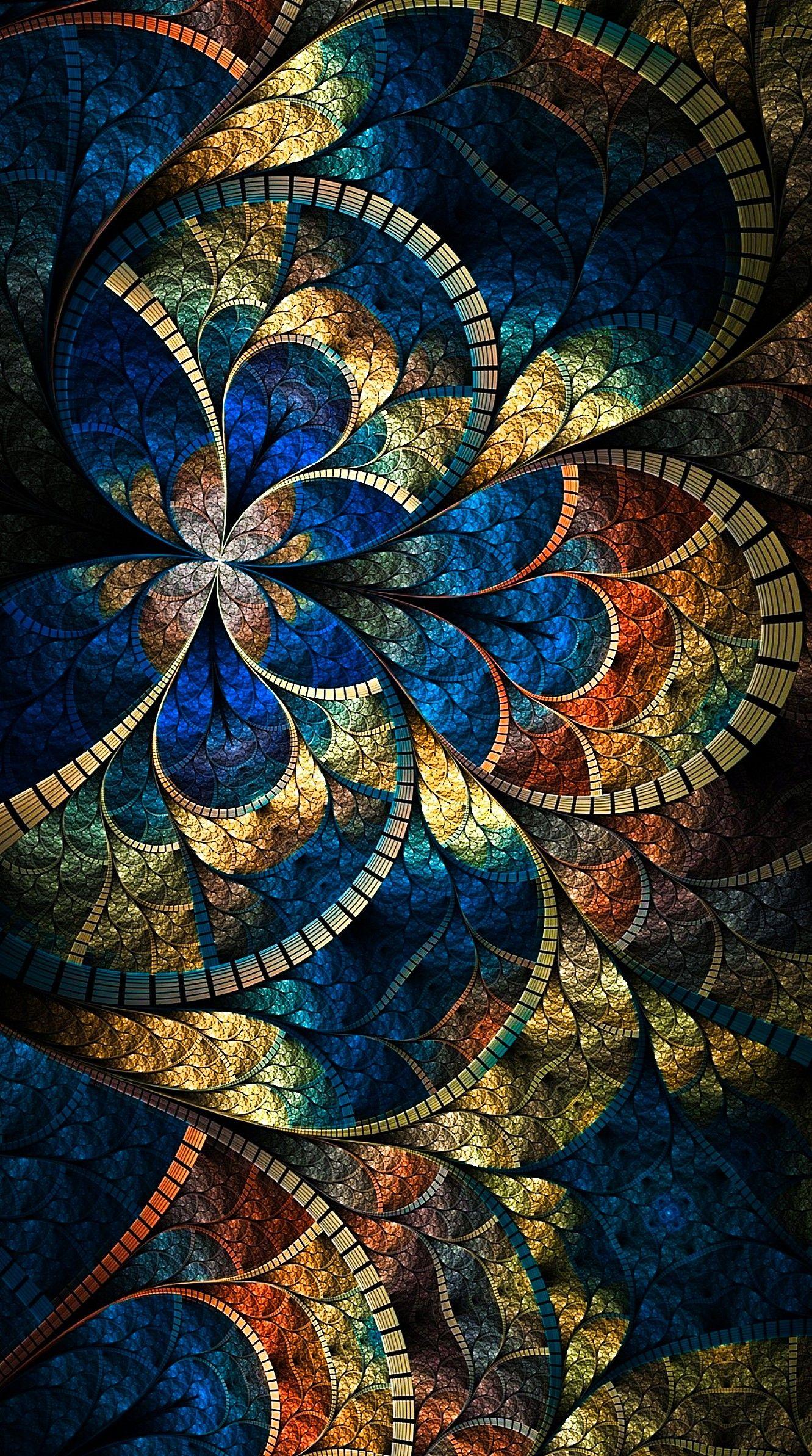 1331x2385 Blue and Gold Kaleidoscope Mandala Wallpaper. Mandala wallpaper, iPhone wallpaper tumblr aesthetic, Wallpaper vintage