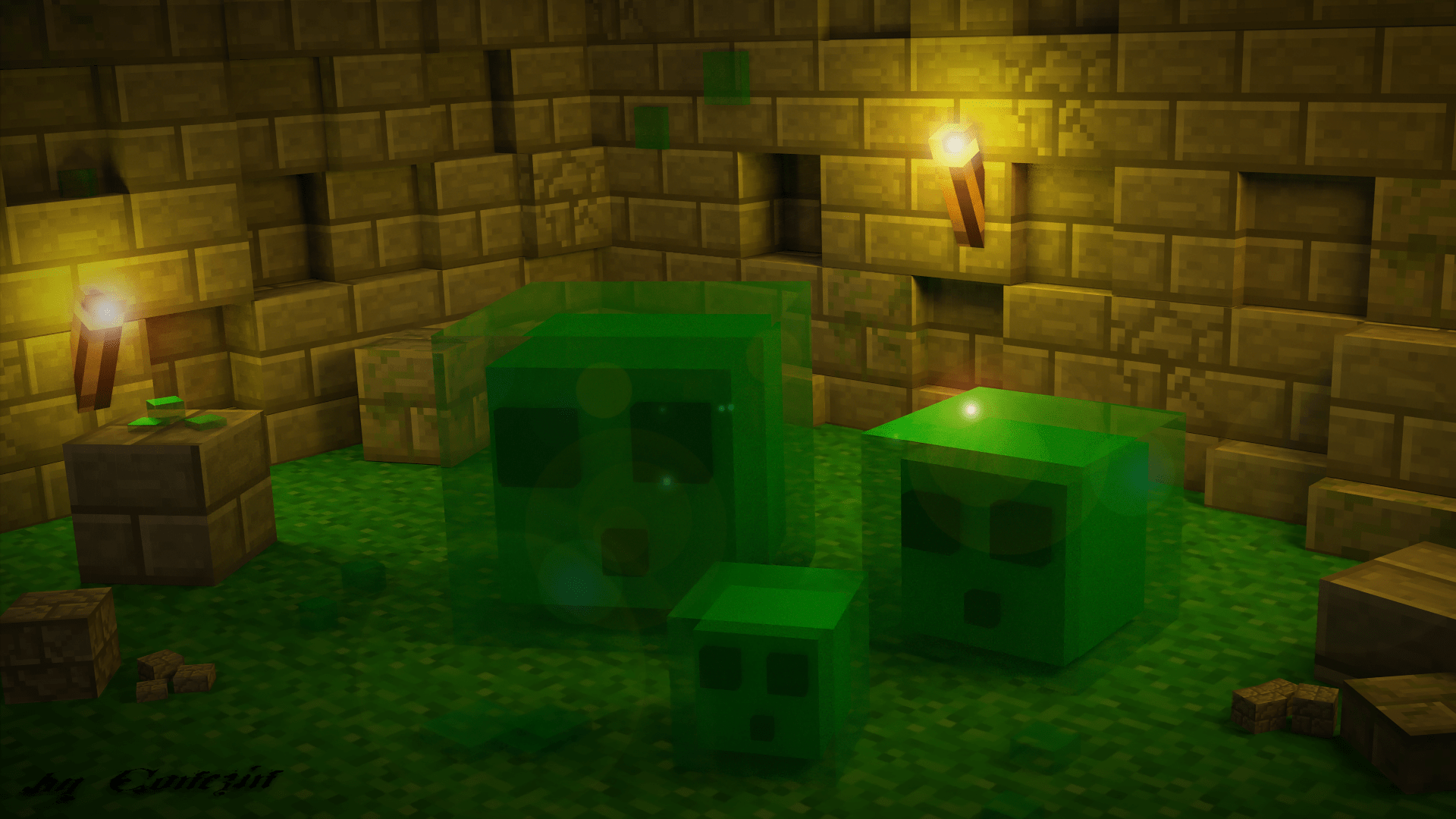 1920x1080 Minecraft Slime HD Wallpaper