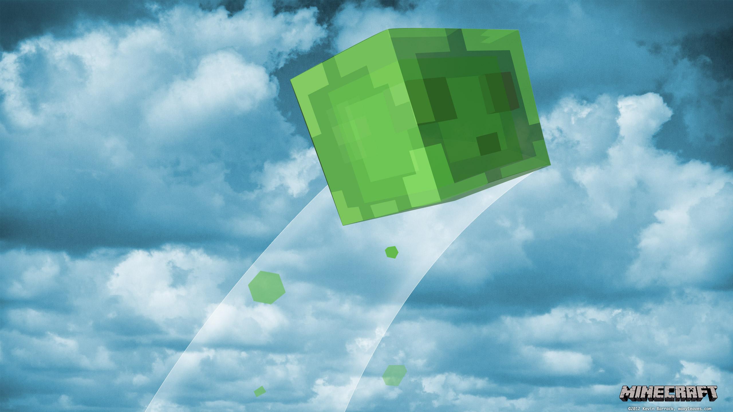 2560x1440 Simple Desktop Wallpaper: Minecraft Slime Sky