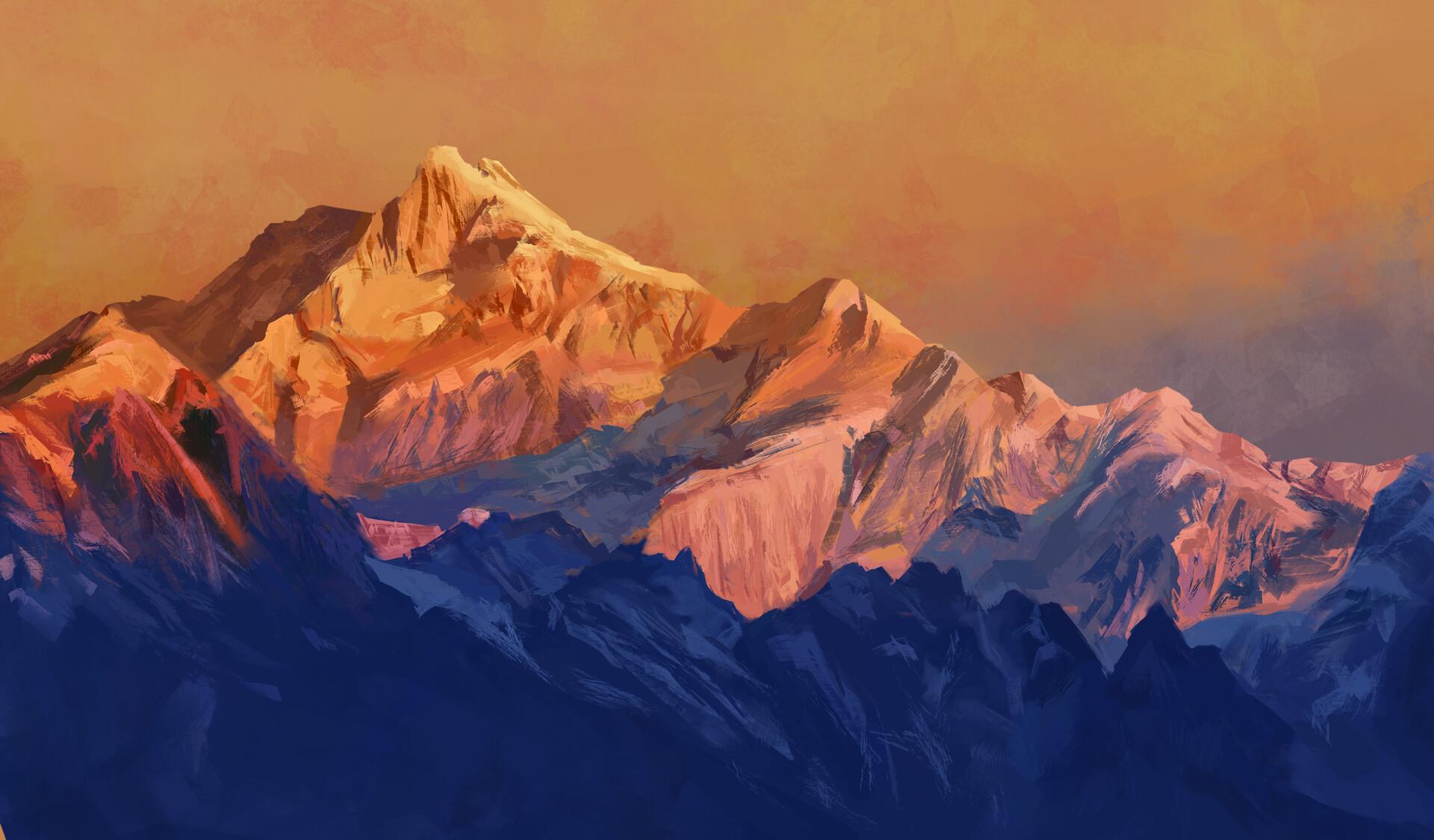 1920x1125 Studies of Kangchenjunga, peak of Himalaya, Alex Galbero