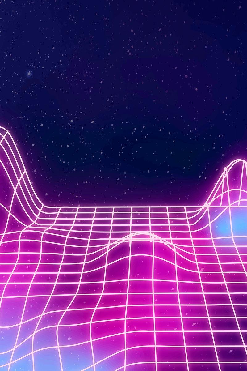 800x1200 Metaverse background, neon synthwave design