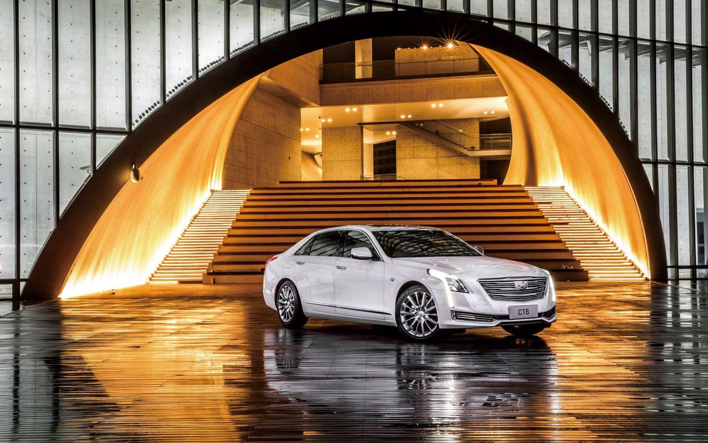 1440x900 Download wallpaper 1440x900 cadillac, ct white, side view widescreen 16:10 HD background