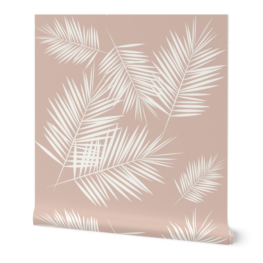 1024x1024 Wallpaper Roll Tropical Palms On Pink Palm Tree Leaves Summer 24in x