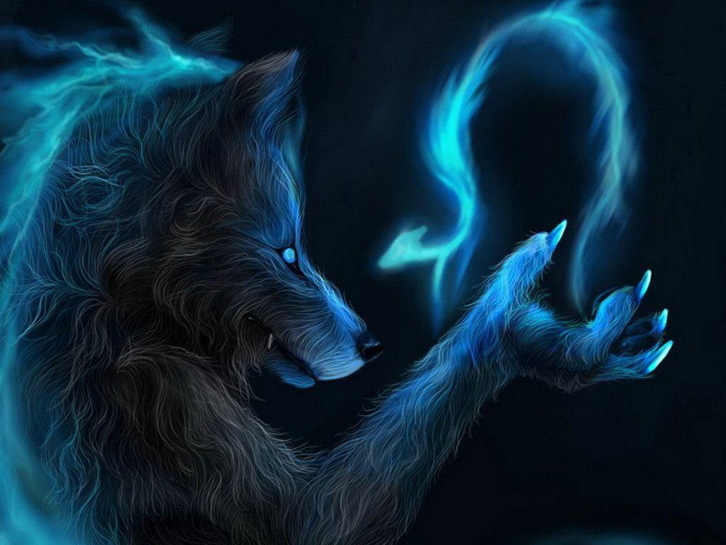 Blue Flame Wolf Fire Mystical Cool Backgrounds
