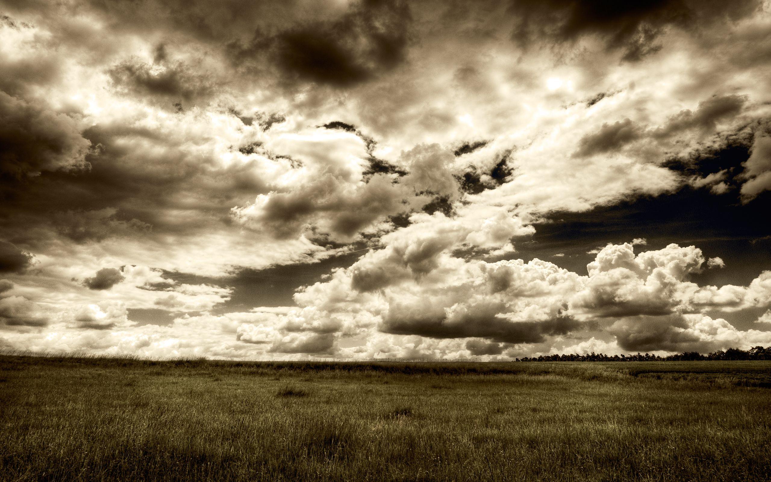 2560x1600 Dramatic Sky Over Field Widescreen Wallpaper. Wide
