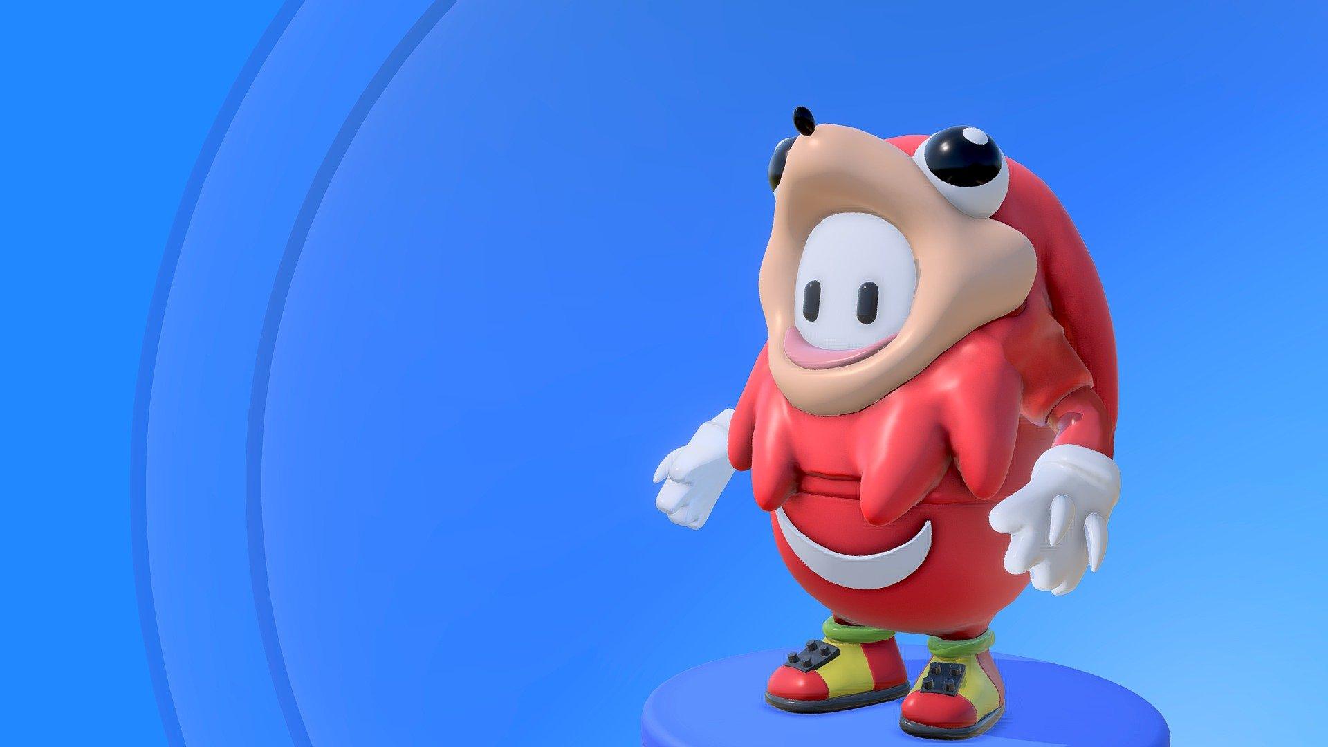 1920x1080 Fall Guy Ugandan Knuckles Royalty Free 3D model by Eriction [9a36dbf]