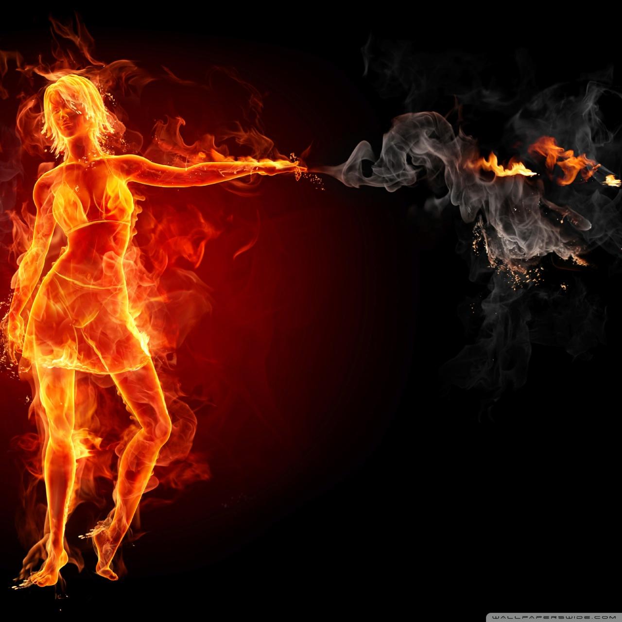 1280x1280 Hot Girl On Fire Ultra HD Desktop Background Wallpaper for : Widescreen & UltraWide Desktop & Laptop : Tablet