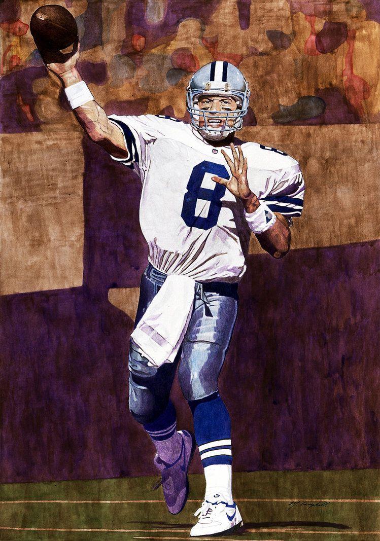 749x1067 Troy Aikman Cowboys by MSCampbell. Dallas cowboys football team, Dallas cowboys, Troy aikman