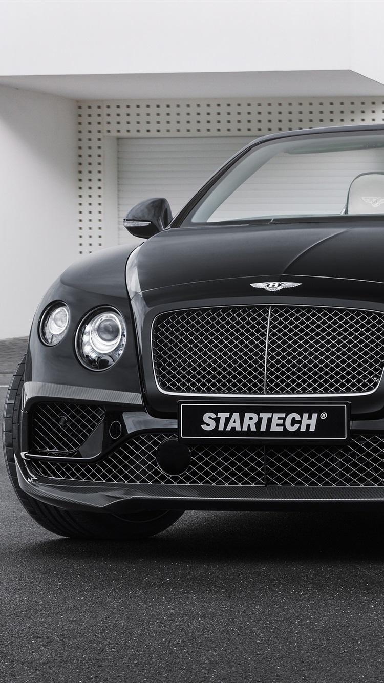 750x1334 Startech Bentley Continental Black Car Front View 750x1334 IPhone 8 7 6 6S Wallpaper, Background, Picture, Image